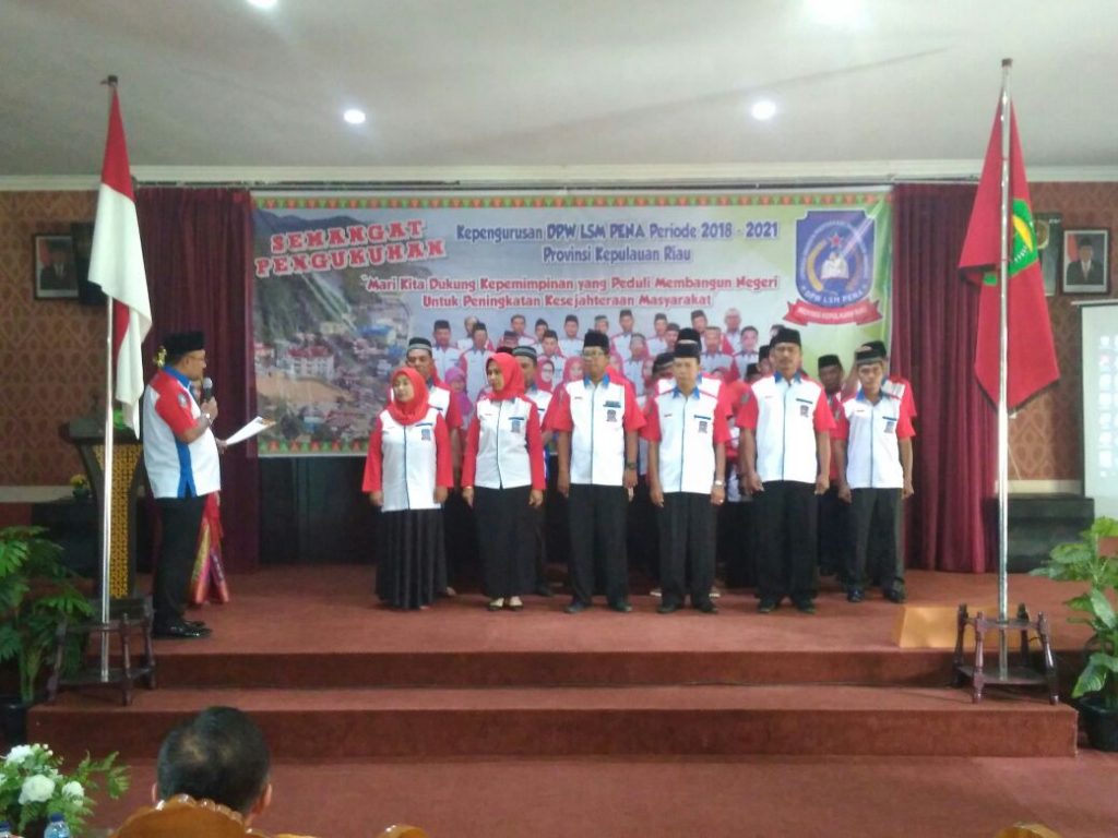 DPW LSM Pena Kepri Resmi Dikukuhkan Periode 2018-2021