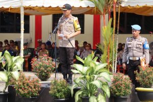 Polres Lingga dan TNI di Dabo Singkep Jamin Keamanan Jelang Pelantikkan Presiden