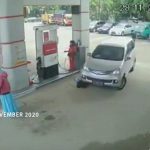 Bocah Malang, Terlindas Mobil di SPBU