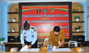 Warga Binaan Gemar Membaca, Lapas Kelas IIA Bengkalis Teken MoU Bersama Dispersip