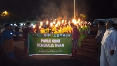 Pawai Obor Bengkalis Ngaji Diikuti Santri, hafiz qur’an dan Qori Berbagai Pondok Pesantren