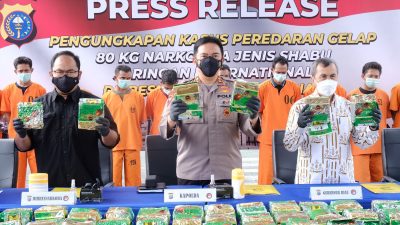 Polda Riau Ungkap 11 Orang Tersangka Penyeludupan 80 Kg Narkotika Jenis Sabu