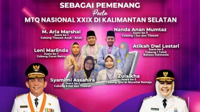 Harumkan Nama Kepri, Kafilah Kepri Sabet 6 Juara dari MTQ Nasional XXIX di Kalsel