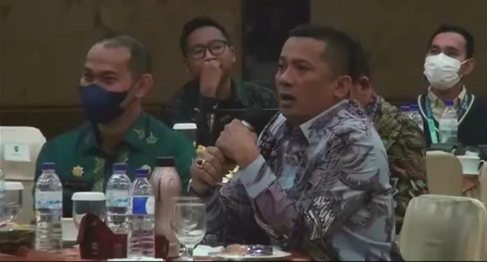 Bupati Meranti, Muhammad Adil saat ikut acara Rakornas bersama dengan Kementerian Dalam Negeri./F.Ist