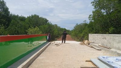 Pembangunan Jembatan 1,5 Miliar di Desa Pekake Molor, Kontraktor Kena SP3