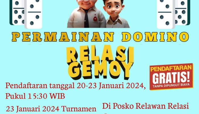 Tawarkan Hadiah, Posko Relawan Gemoy 02 Daik Buka Turnamen Domino
