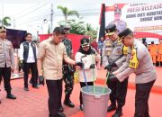 Polda dan Bupati Bengkalis Musnahkan BB Sebanyak 15,6 Kg Narkotika Jenis Sabu