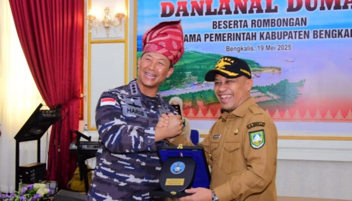 Bersinergi Bangun Daerah, Wabup Sambut Kunker Danlanal Dumai ke Bengkalis