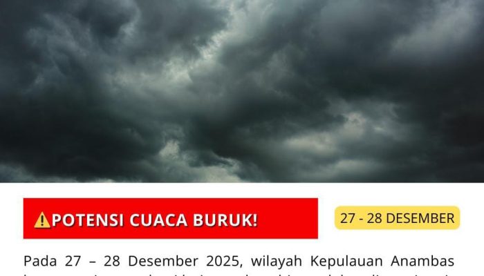 BPBD Anambas Imbau Warga Waspada Cuaca Ekstrem 27 – 28 Desember 2025