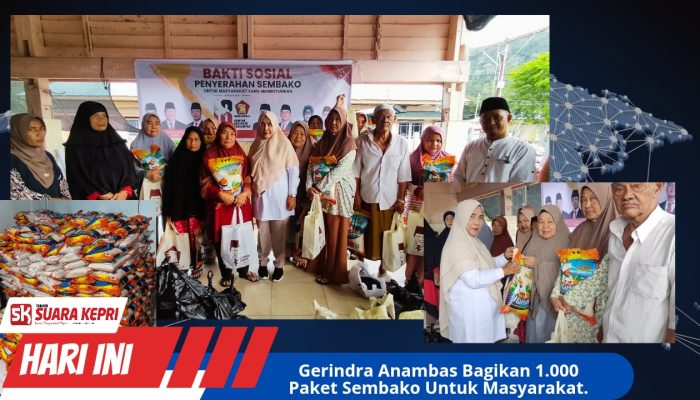 Gerindra Anambas Bagikan 1.000 Paket Sembako untuk Warga, Bantu Ringankan Kebutuhan masyarakat di Bulan Ramadan