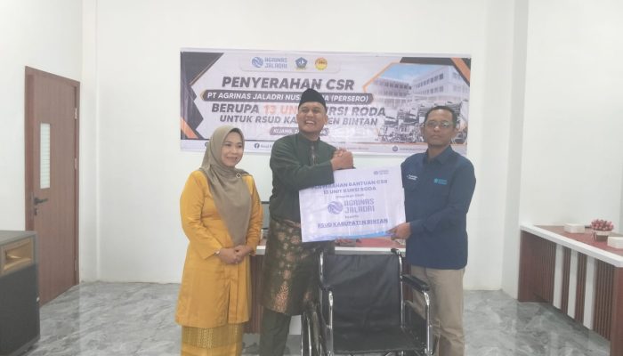 Agrinas Jaladri Nusantara Serahkan CSR Berupa 13 Kursi Roda Kepada RSUD Kabupaten Bintan 