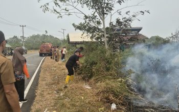 Bupati Lingga Berjibaku Padamkan Karhutla di Sungai Besar