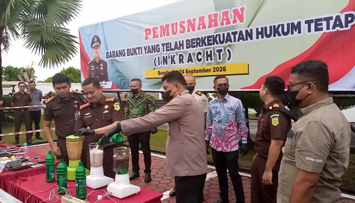111 Perkara Inkracht, Kejari Bengkalis Menggelar Pemusnahan Barang Bukti 