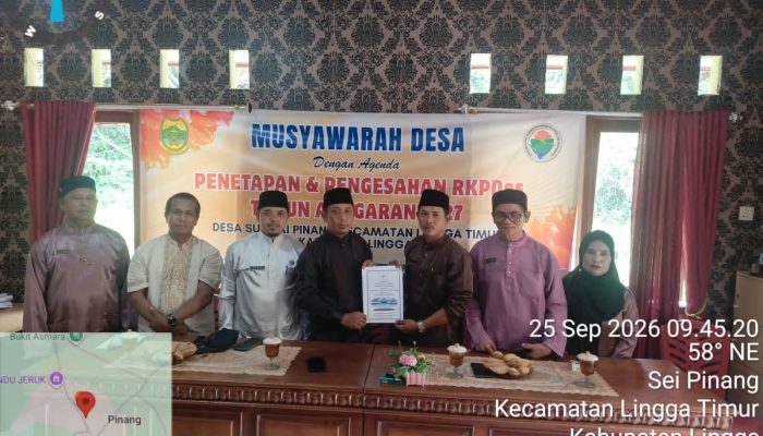 Pemdes Sungai Pinang Tetapkan RKPDes 2027, Honor RT/RW hingga Kader Sosial Turut Disahkan
